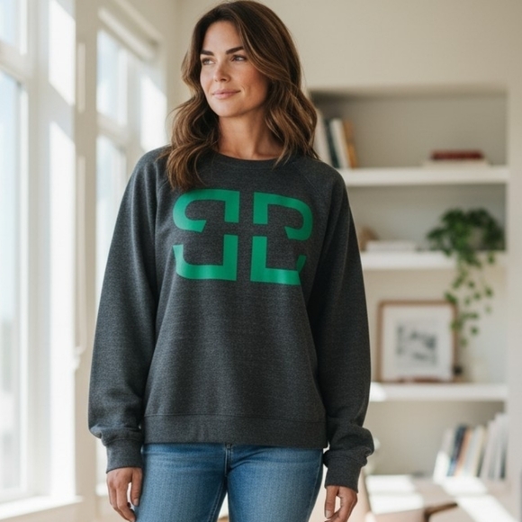 Birdiebee Sweaters - Birdiebee RARE Womens Sweatshirt Grey/Teal LOGO